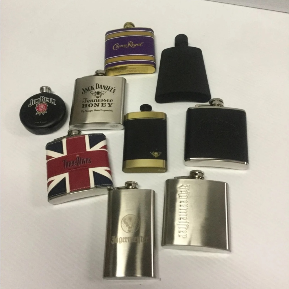 9 Different Style Liquor Flasks